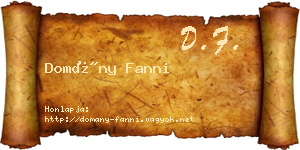 Domány Fanni névjegykártya
