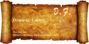 Domány Fanni névjegykártya