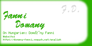 fanni domany business card
